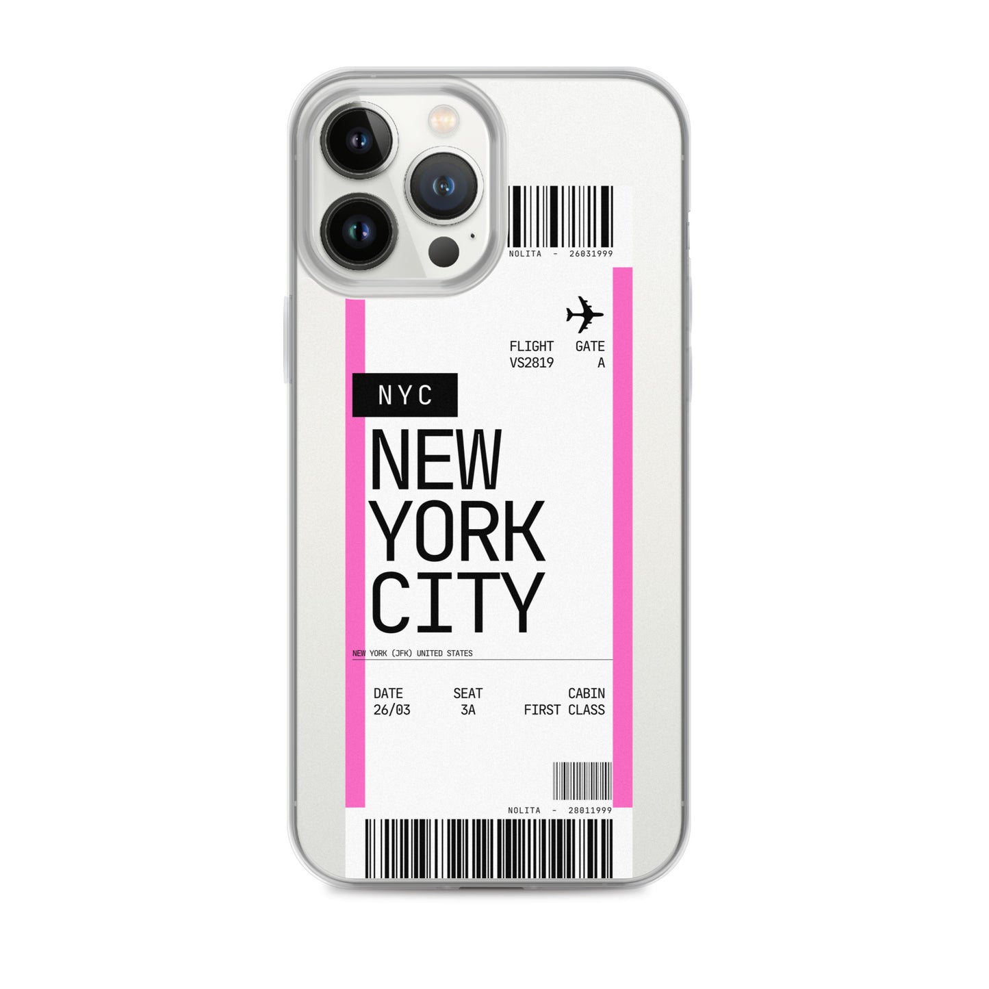 Nolita NYC Plane Ticket iPhone Case, iPhone 13 Pro Max