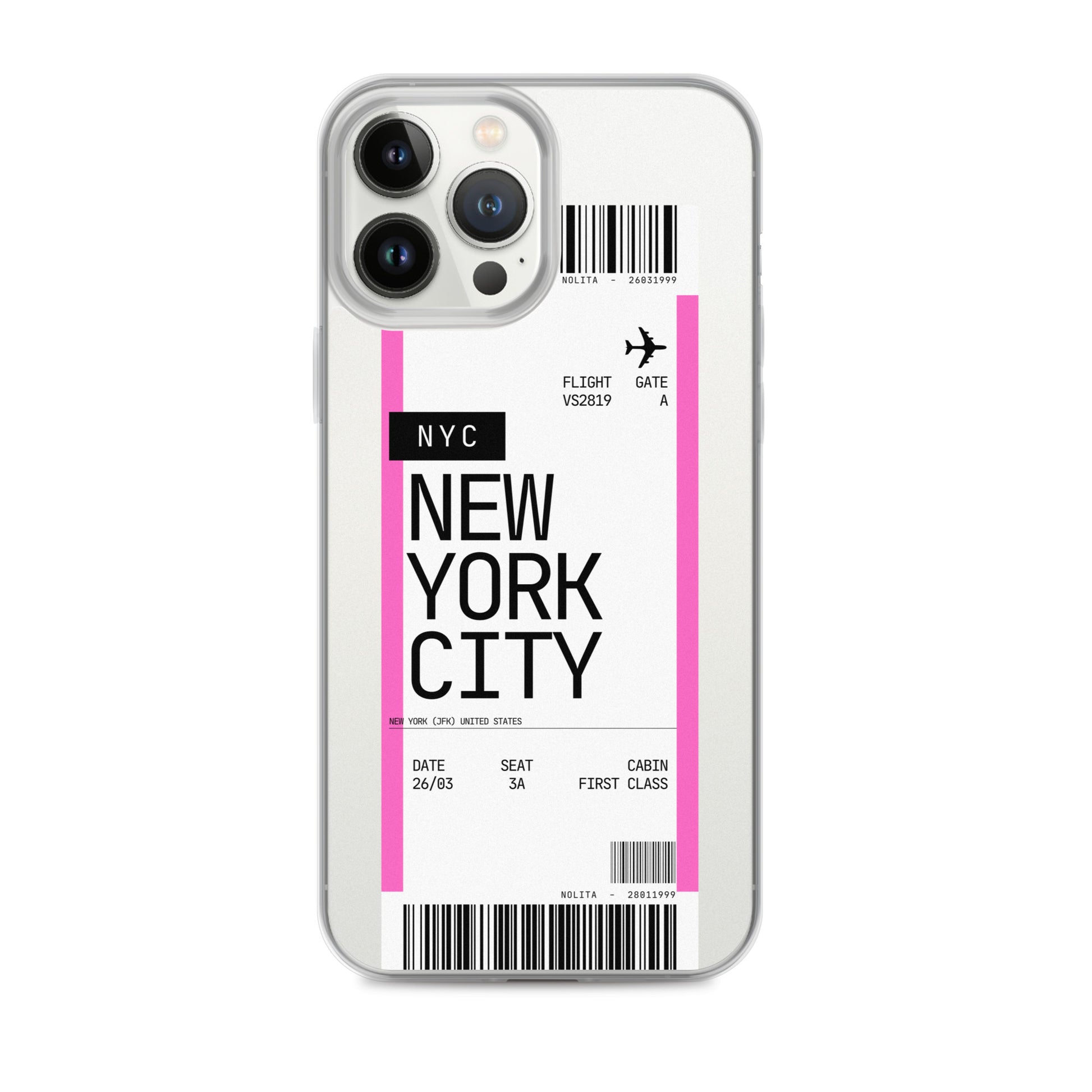 Nolita NYC Plane Ticket iPhone Case, iPhone 13 Pro Max