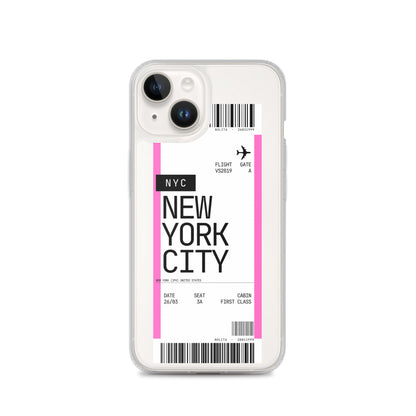 Nolita NYC Plane Ticket iPhone Case, iPhone 14