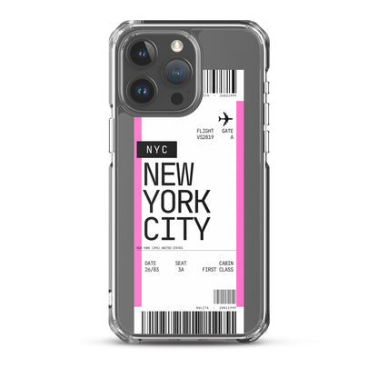 Nolita NYC Plane Ticket iPhone Case, iPhone 15 Pro Max